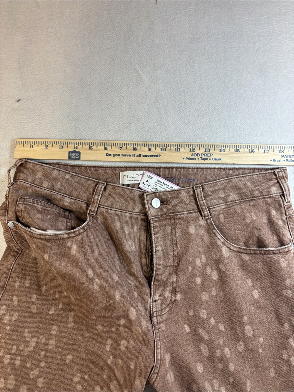 Pilcro Brown Spotted Wide-Leg Jeans - Picture 5 of 10